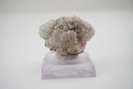 Brochantite and Quartz on Fluorite (Blanchard Mine, NM)
